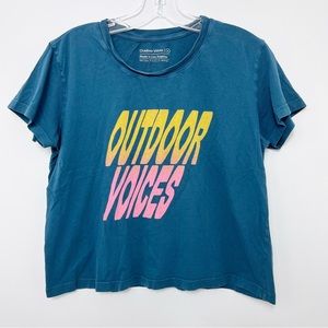 Outdoor Voices Logo Crewneck Slightly Cropped T-Shirt